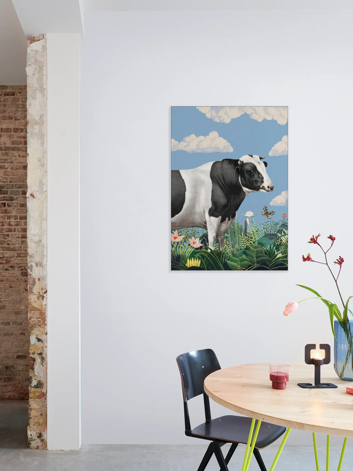 Colourful Portraits of Happy Cows (butterfly Included)