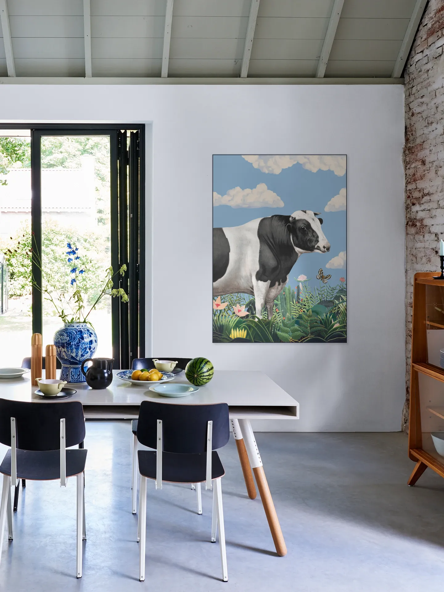 Colourful Portraits of Happy Cows (butterfly Included)