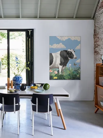 Colourful Portraits of Happy Cows (butterfly Included)
