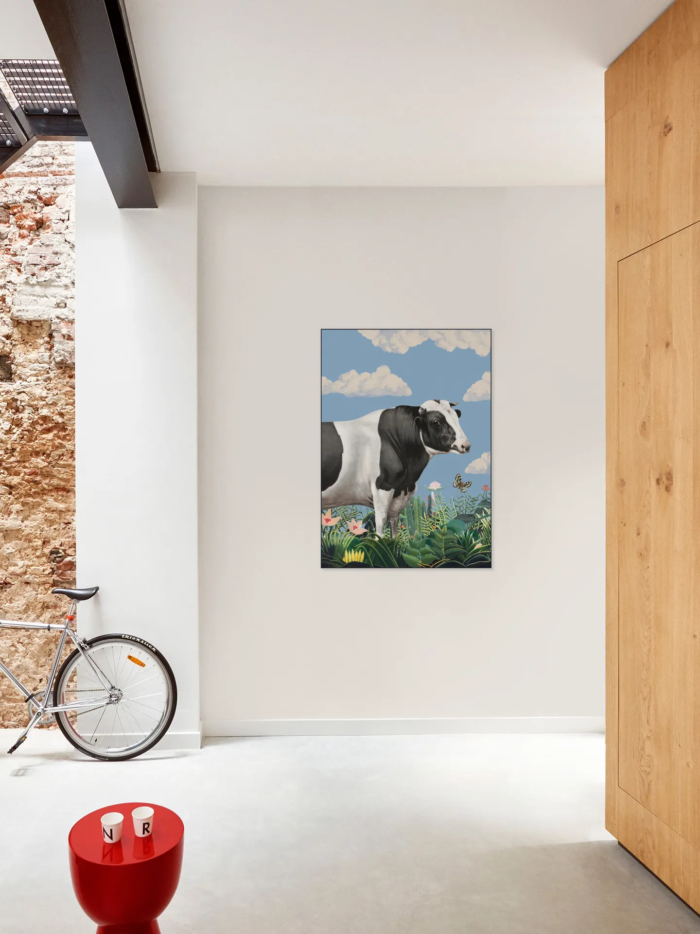 Colourful Portraits of Happy Cows (butterfly Included)