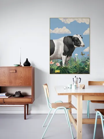 Colourful Portraits of Happy Cows (butterfly Included)