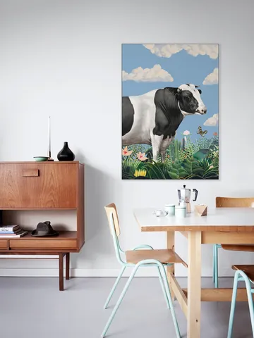 Colourful Portraits of Happy Cows (butterfly Included)
