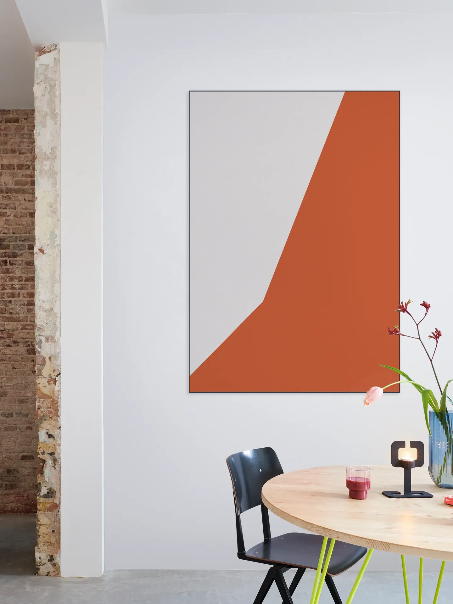 Color blocking - Orange Grey