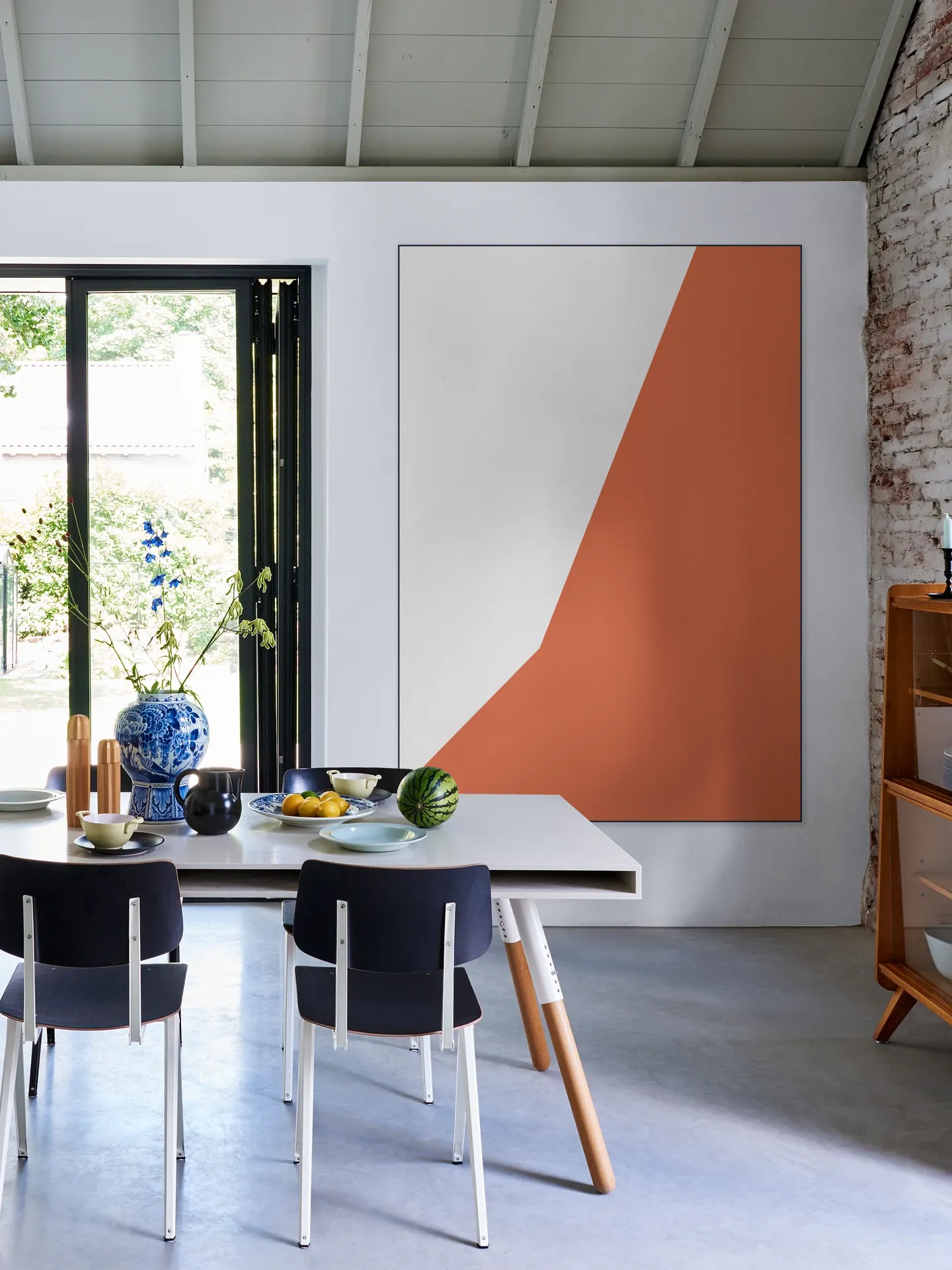 Color blocking - Orange Grey