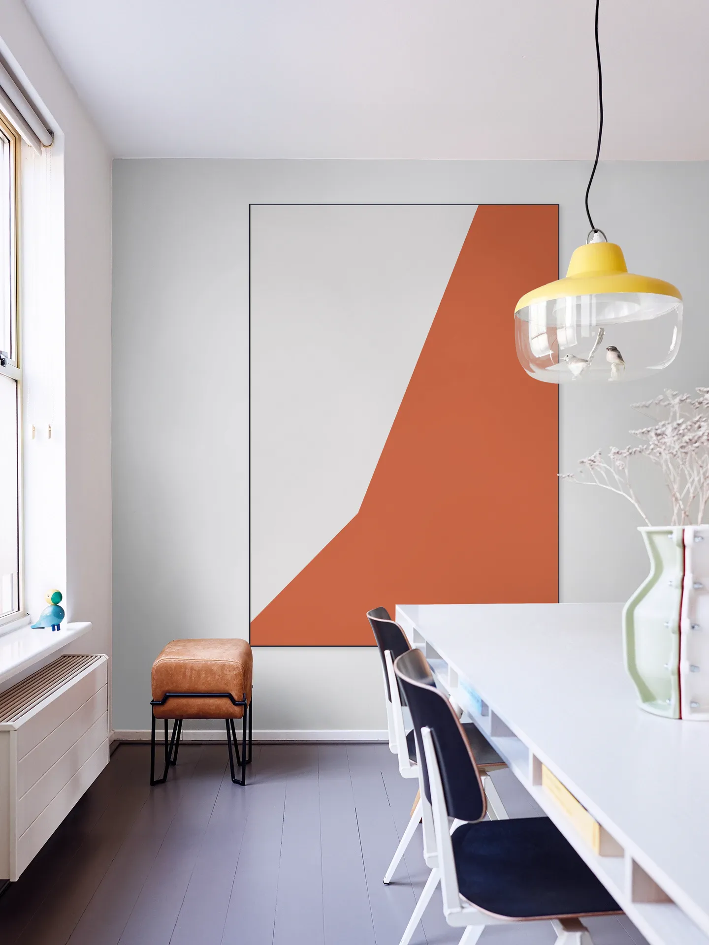Color blocking - Orange Grey