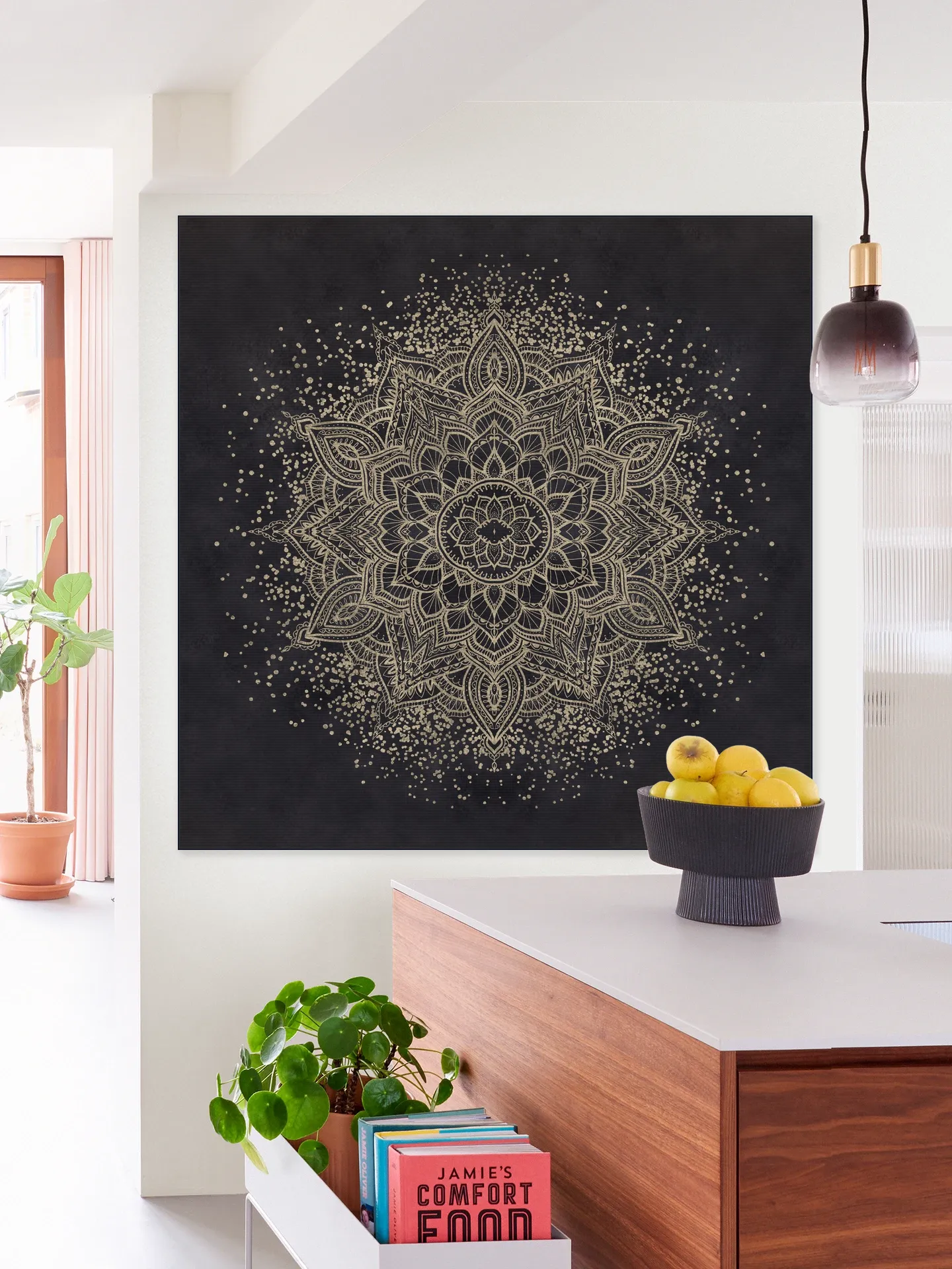 Dark golden boho mandala
