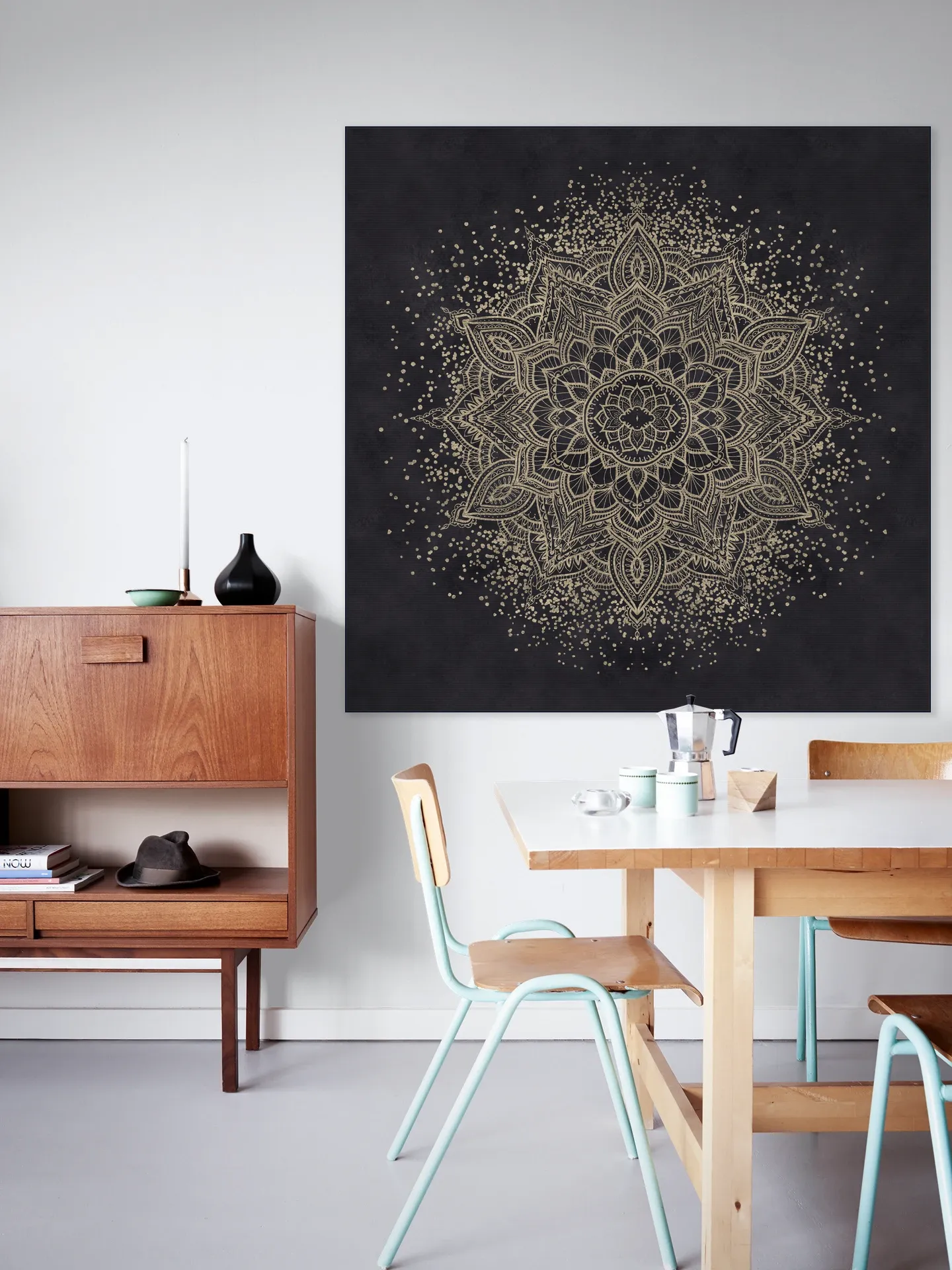 Dark golden boho mandala