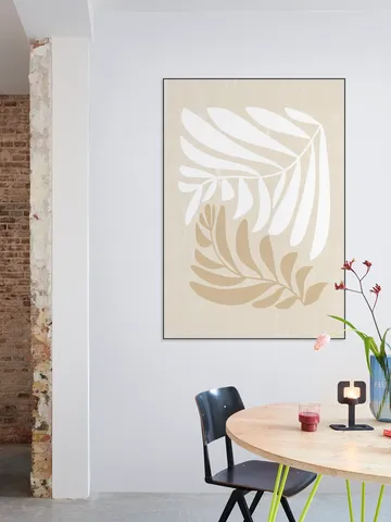 Modern Fern in Beige and White