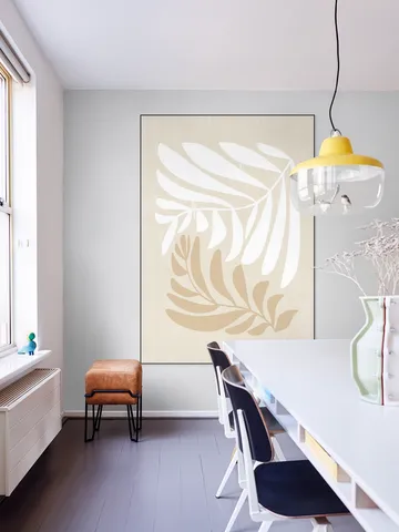 Modern Fern in Beige and White