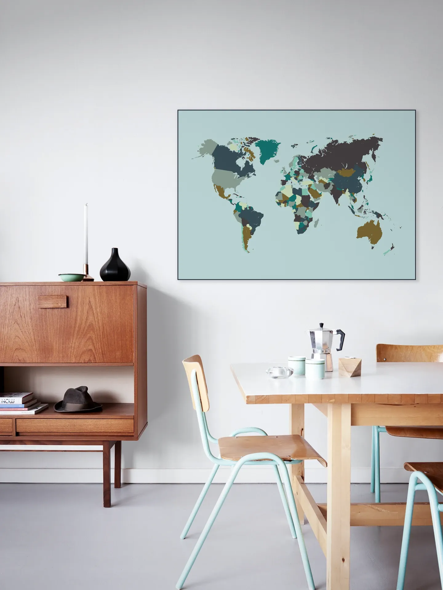 World Map Mosaic Winter