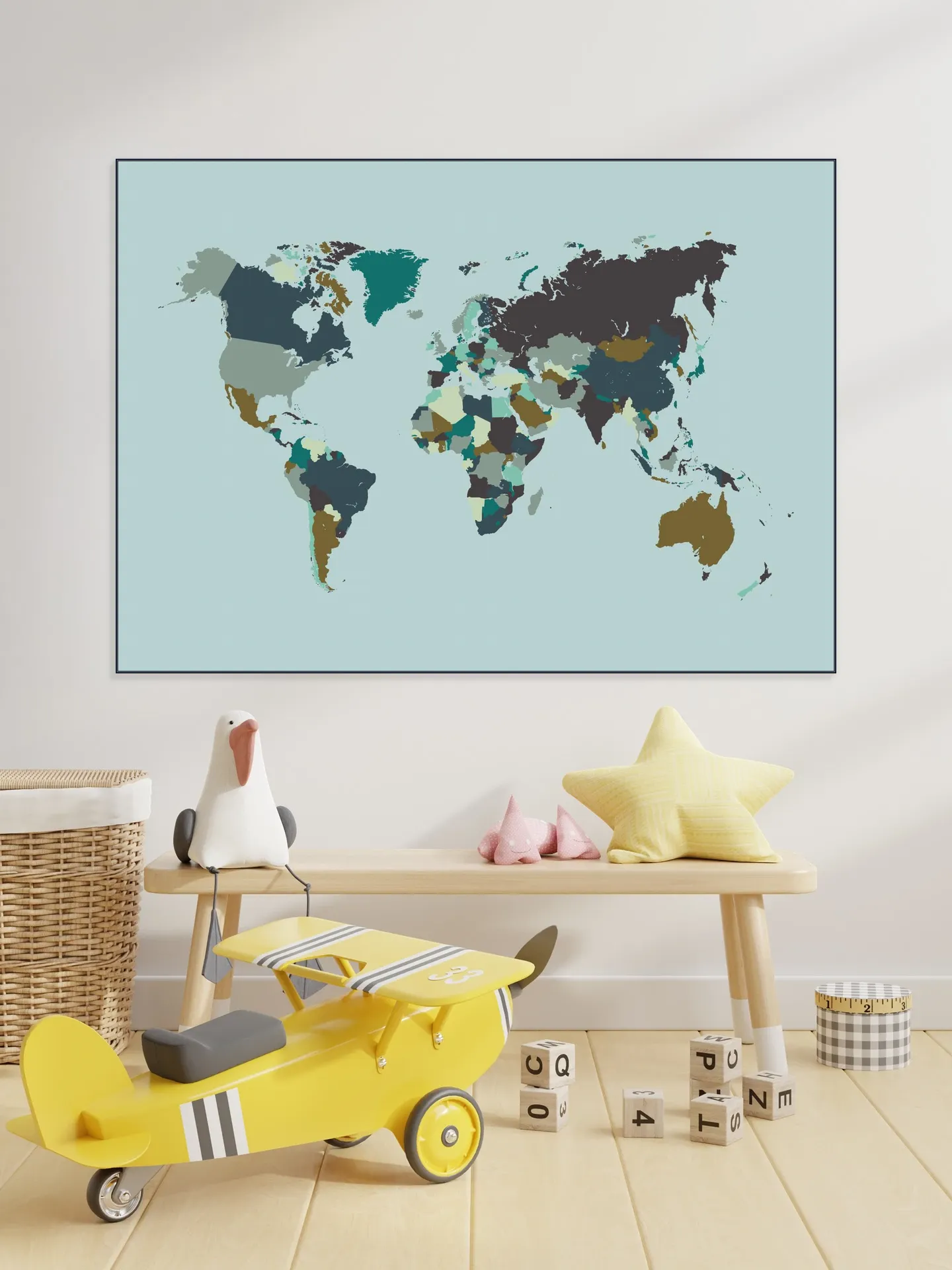 World Map Mosaic Winter