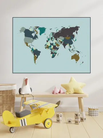 World Map Mosaic Winter