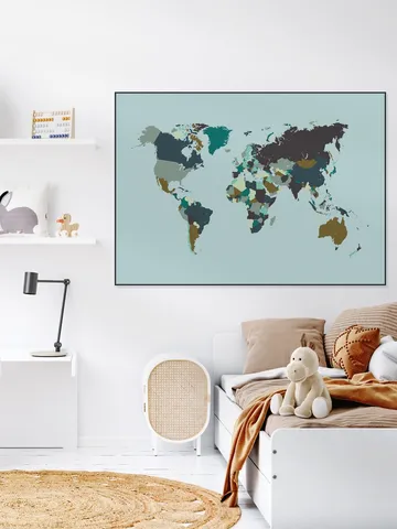 World Map Mosaic Winter