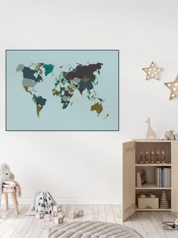World Map Mosaic Winter