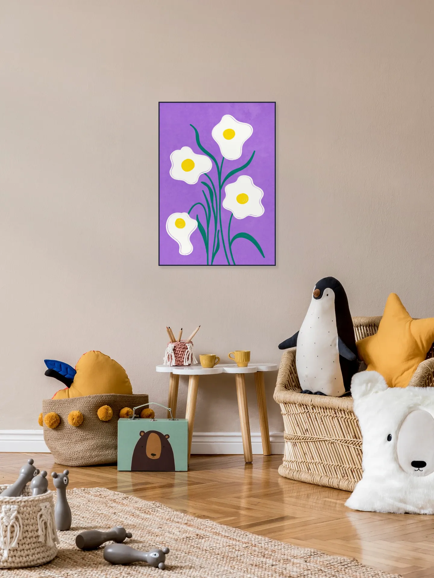 Graphical Flowers Fried Eggs