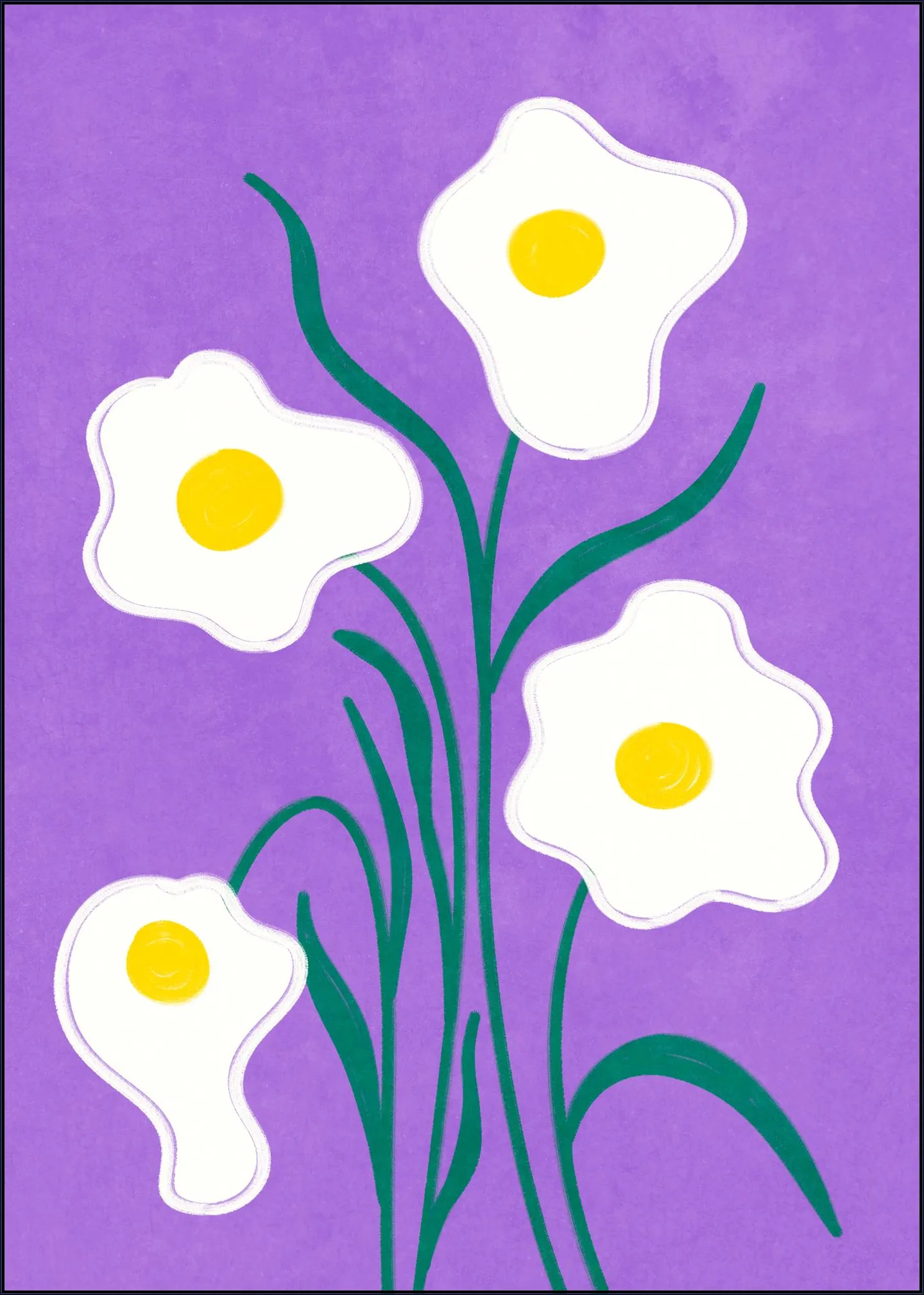 Graphical Flowers Fried Eggs