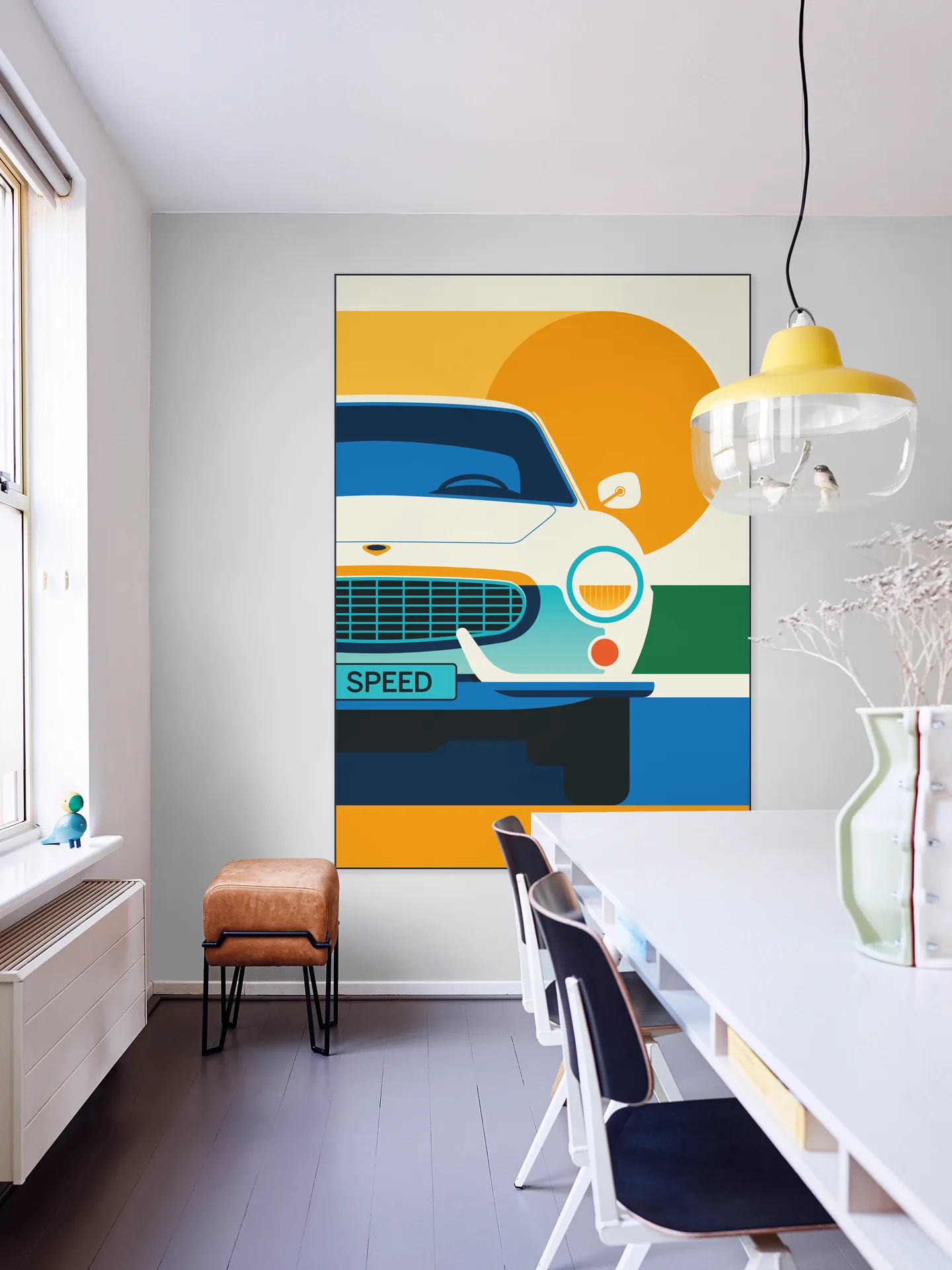 White Vintage Sports Car