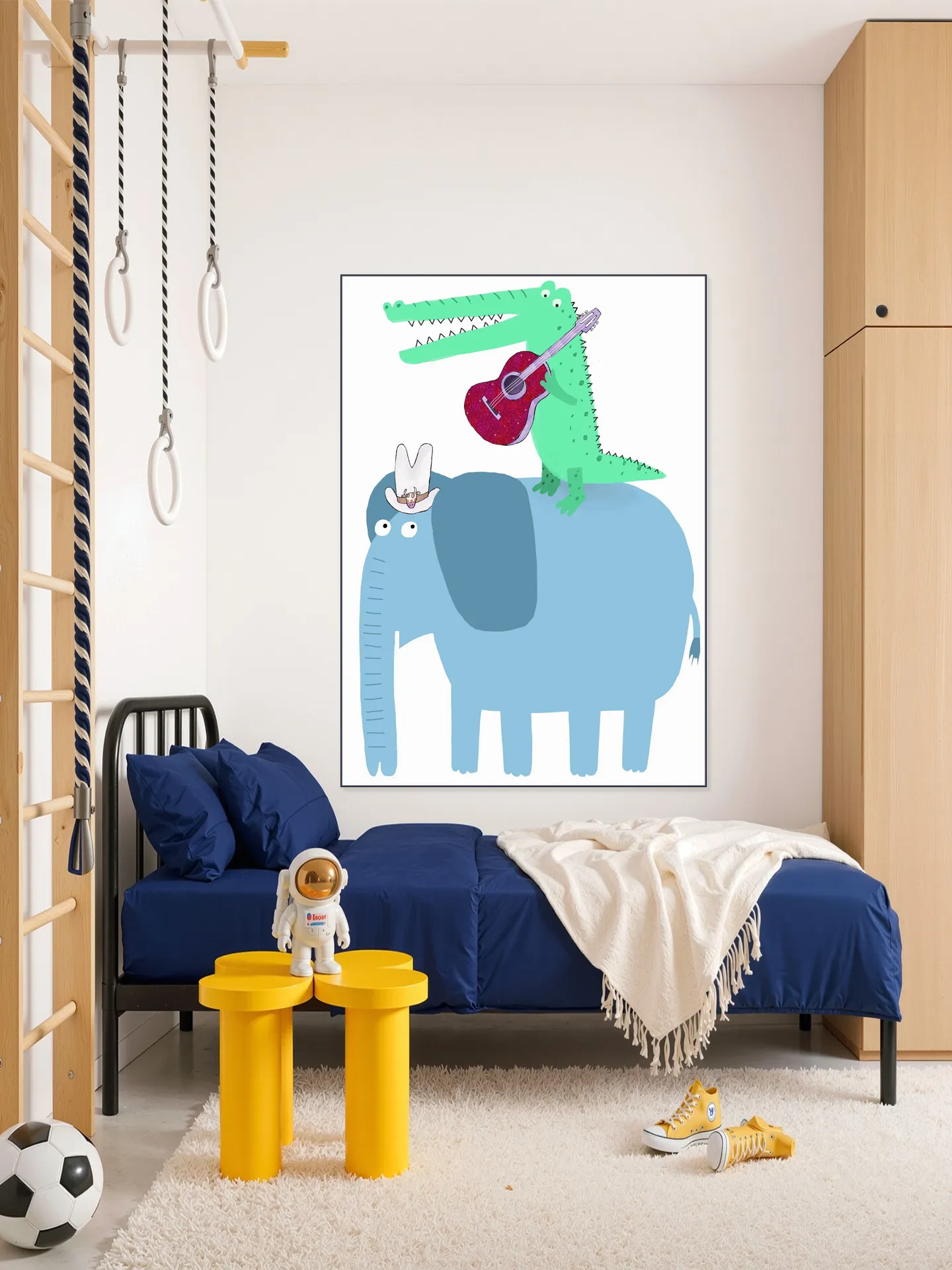 Elephant with a Guitar Playing Crocodile
