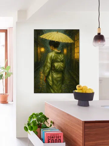 Geisha with a Parasol in the Evening Light