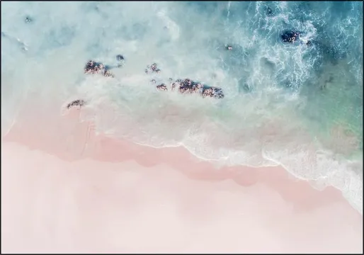 Aerial Ocean Pink Sand