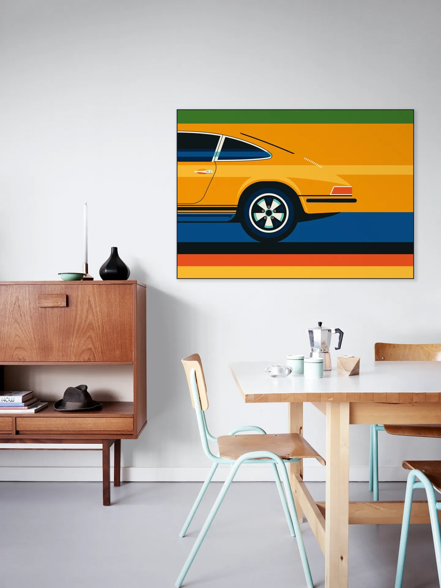 Orange Sports Car Side Back