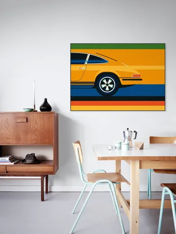 Orange Sports Car Side Back