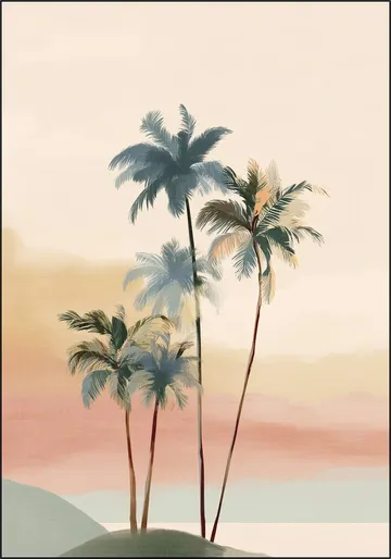 A Palm Trees At Dusk