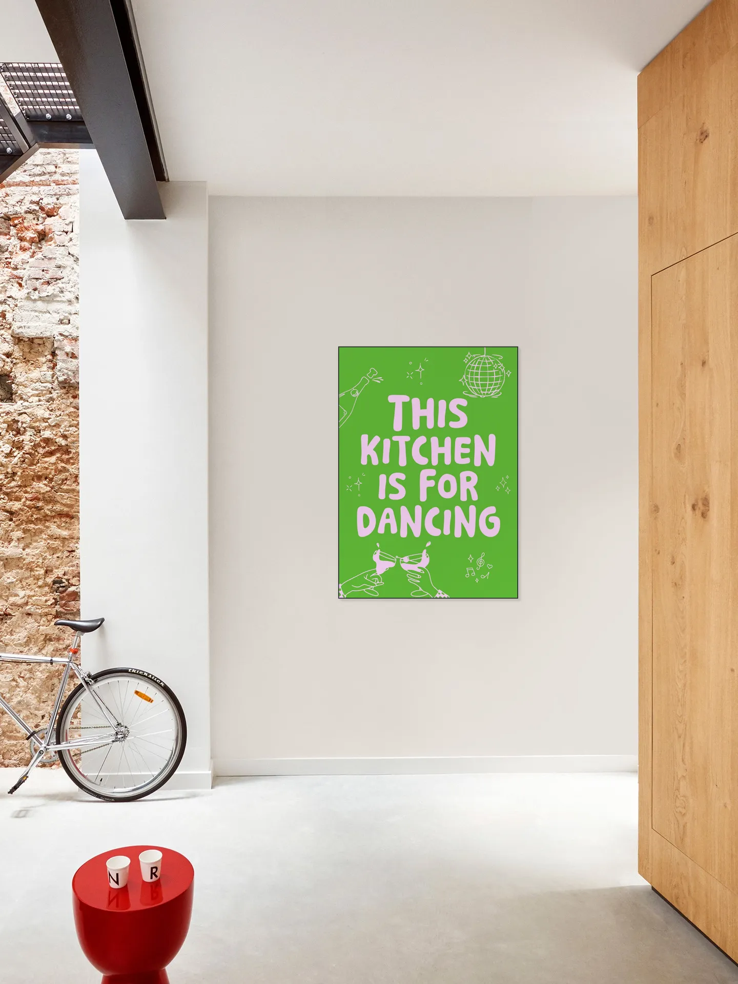 This kitchen is for dancing - green 