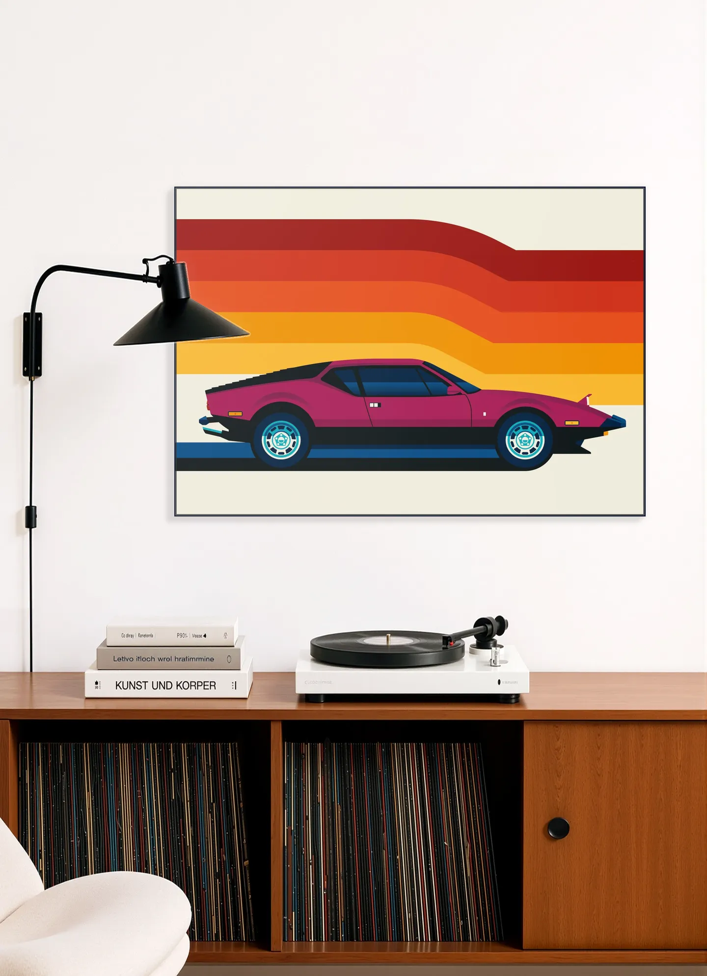 Maroon Sports Car Side
