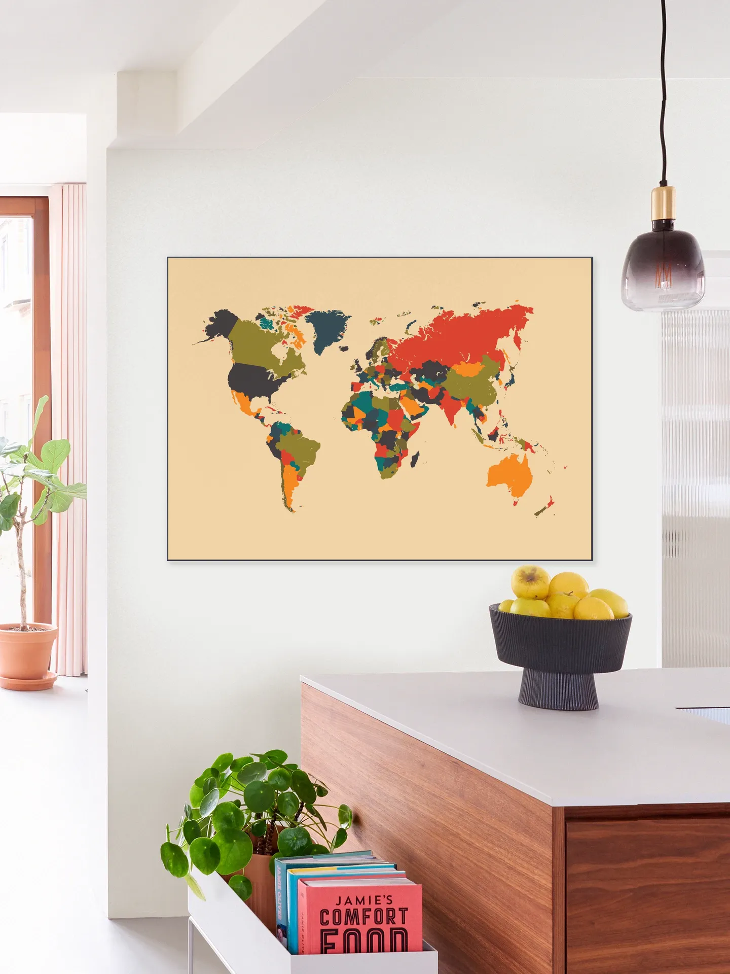 World Map Mosaic Autumn