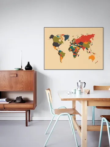 World Map Mosaic Autumn