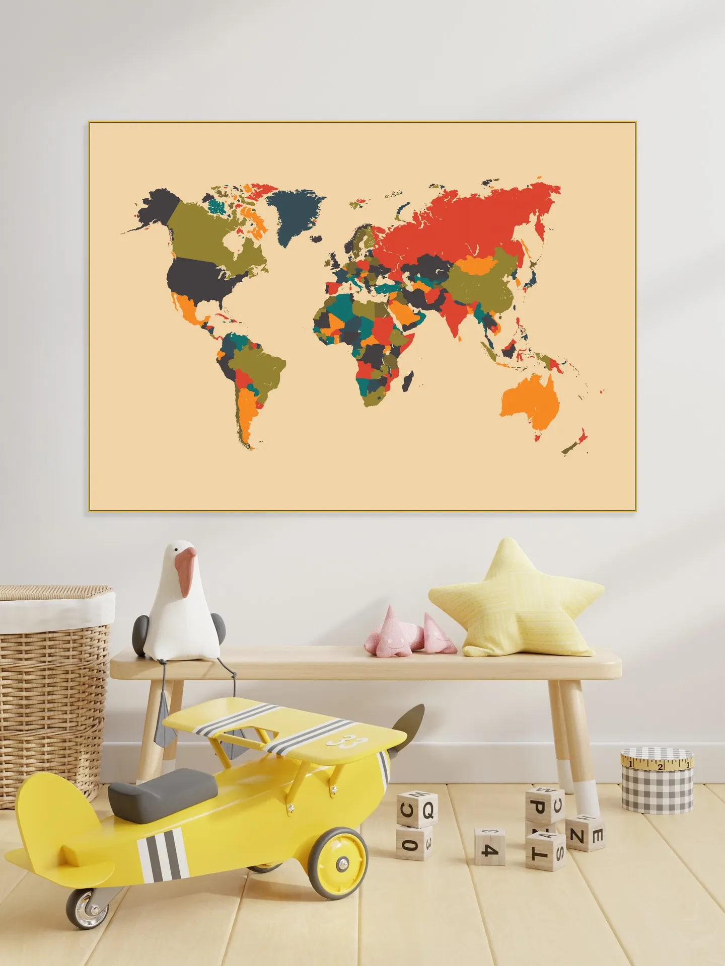 World Map Mosaic Autumn