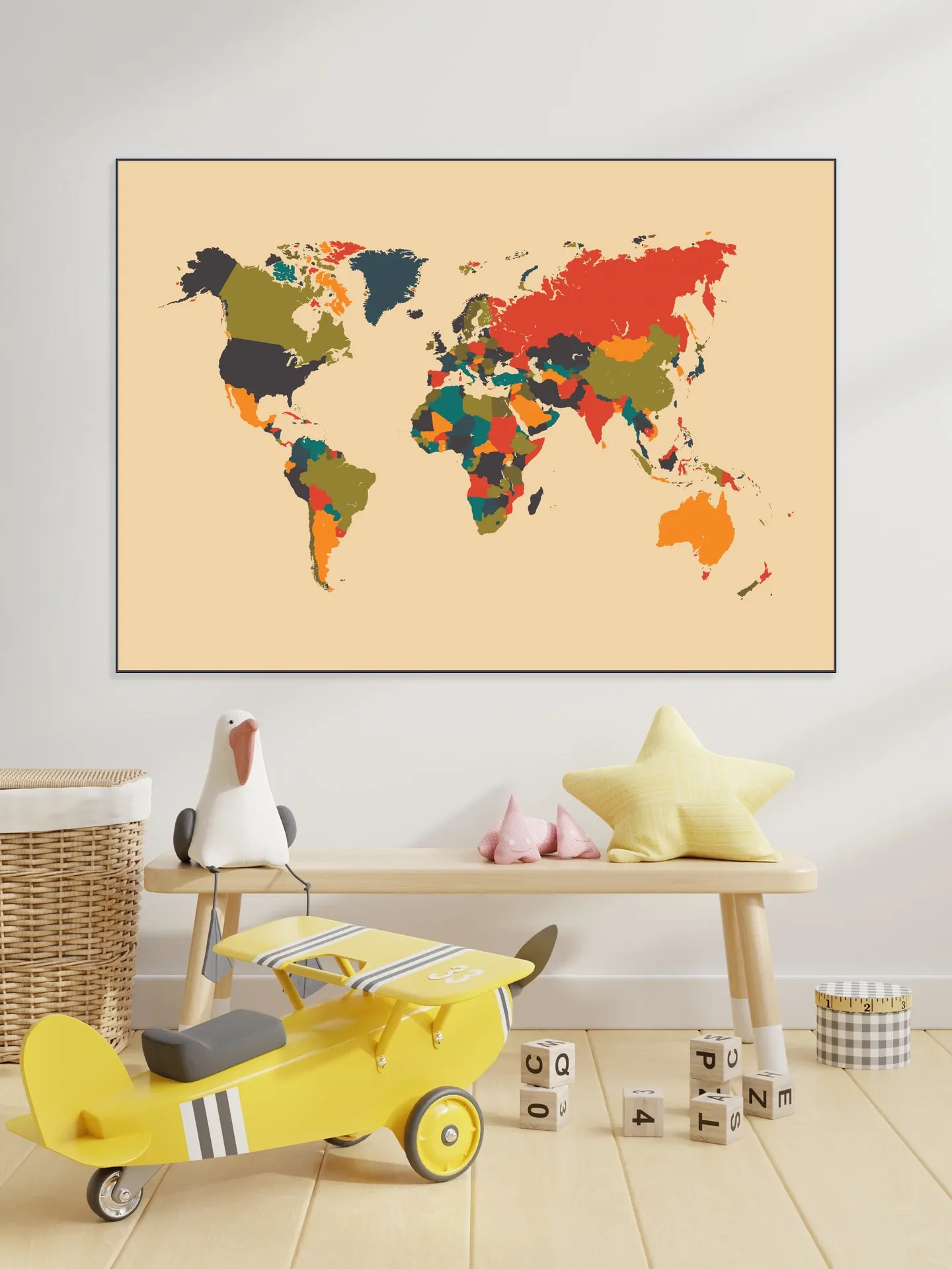 World Map Mosaic Autumn