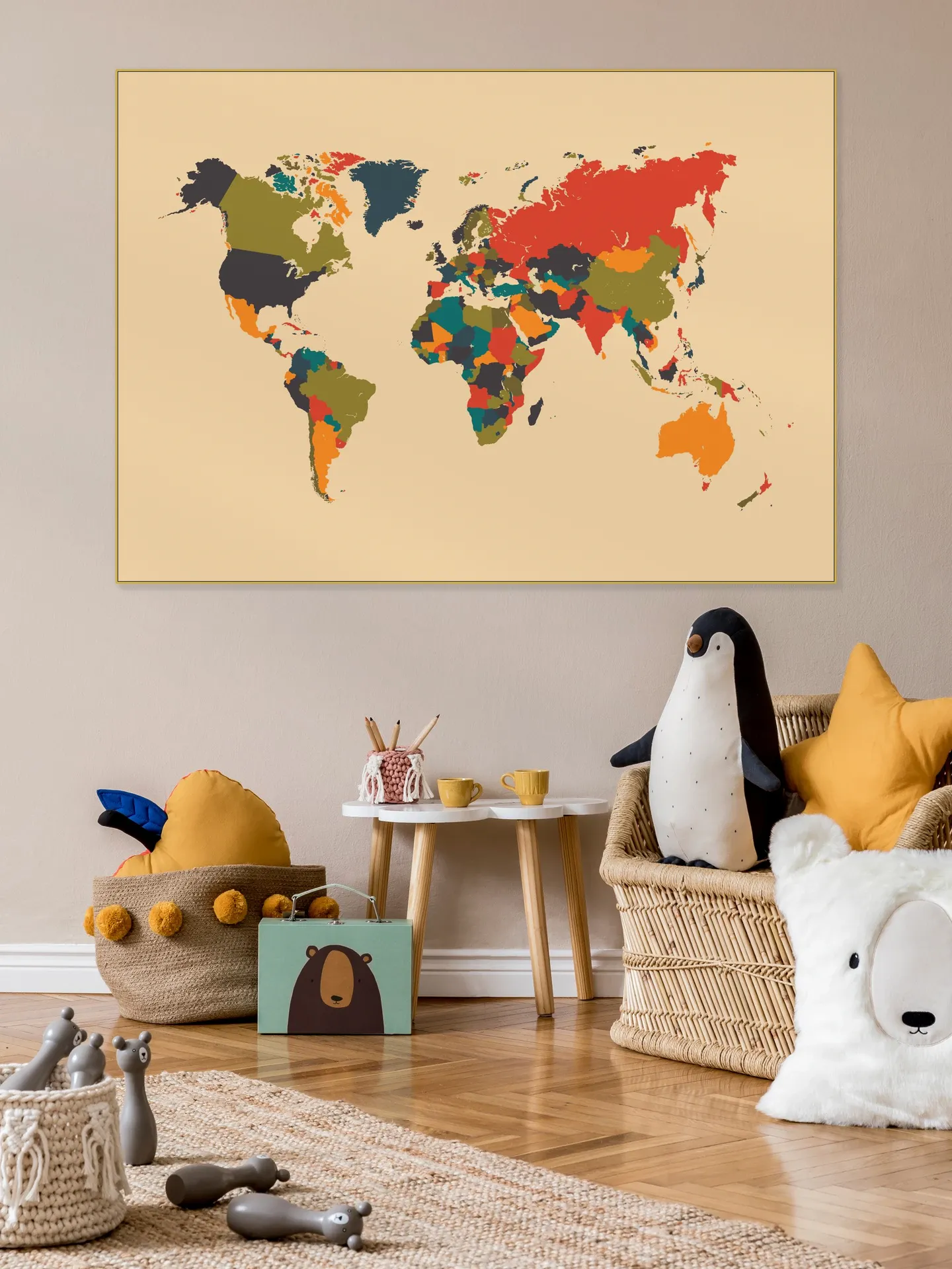 World Map Mosaic Autumn