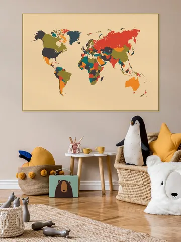 World Map Mosaic Autumn