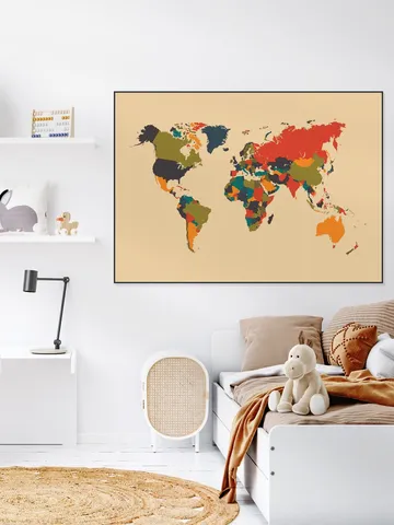 World Map Mosaic Autumn