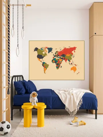 World Map Mosaic Autumn