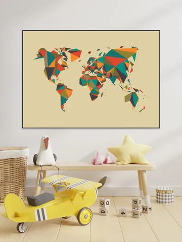 World Map 3D Autumn