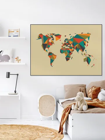 World Map 3D Autumn
