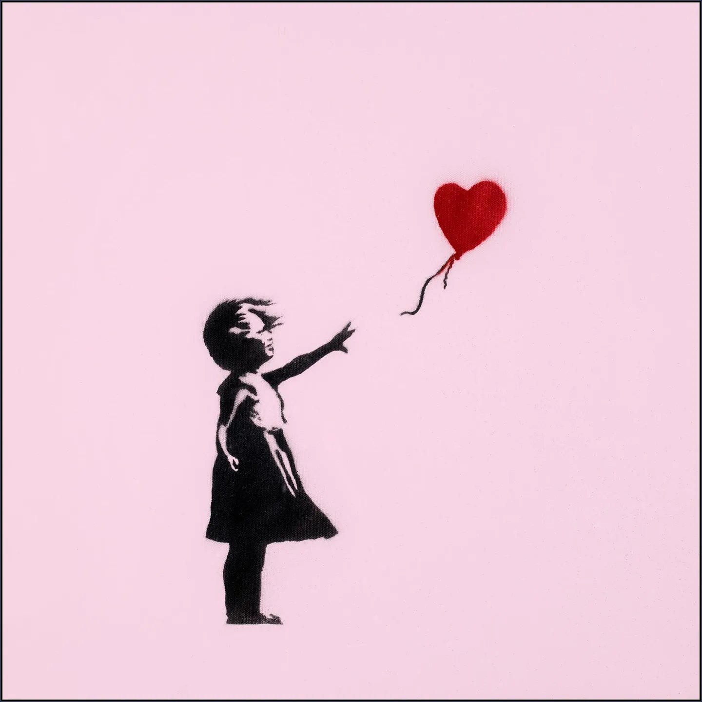 Girl with Balloon - pink