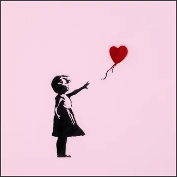 Girl with Balloon - pink