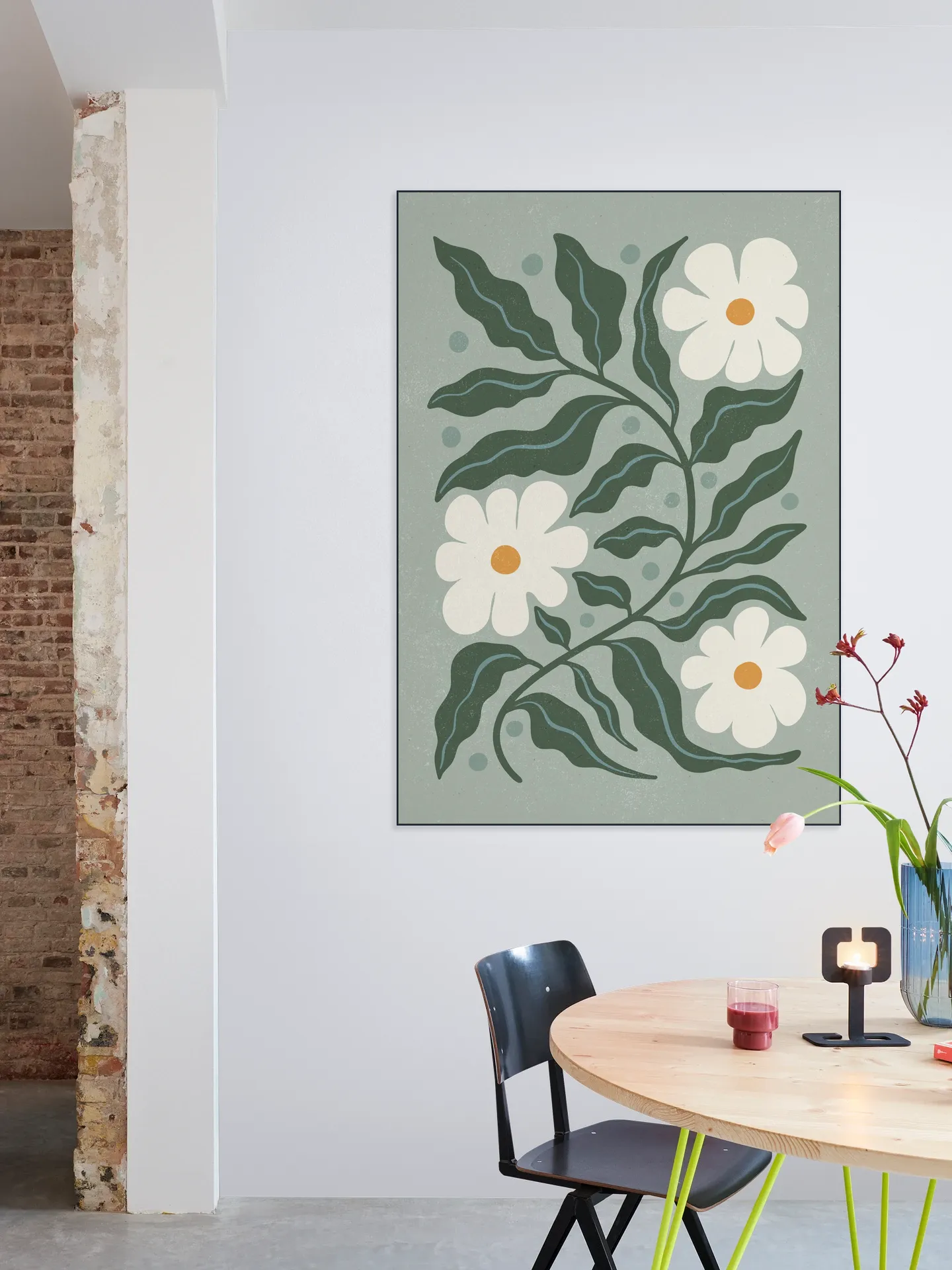 White Daisies and Green Leaves