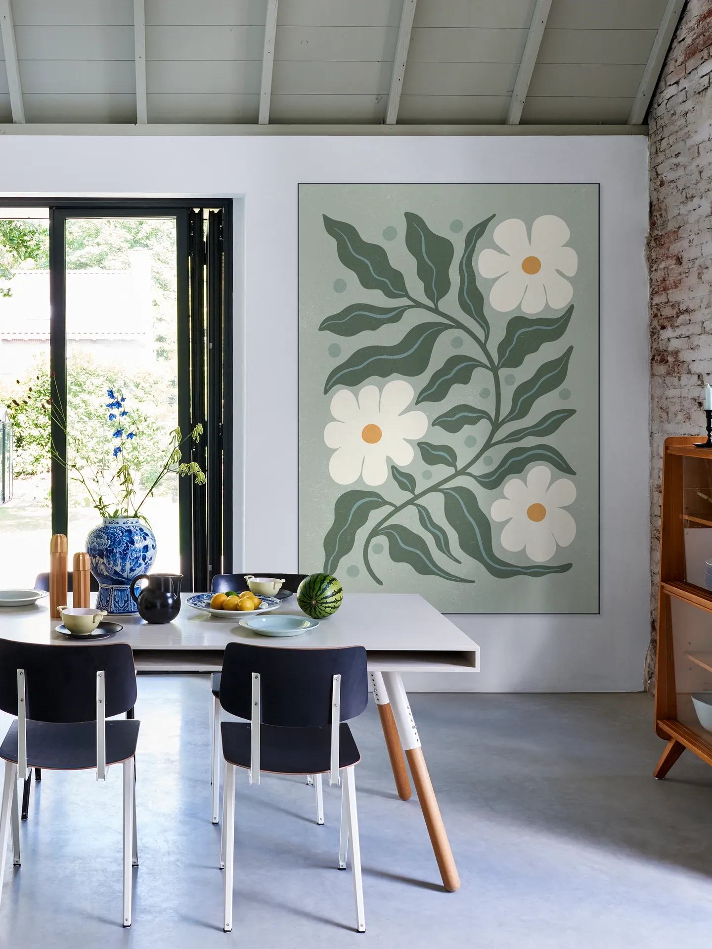 White Daisies and Green Leaves