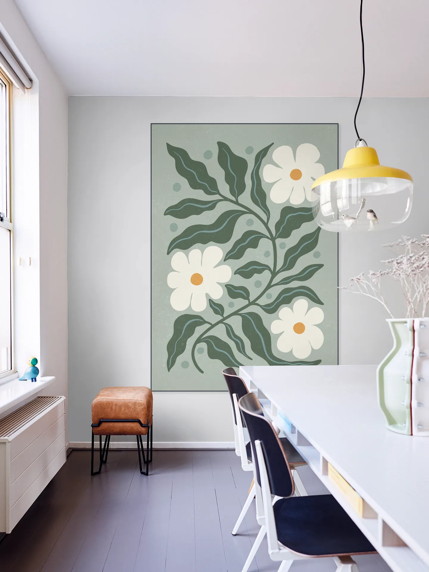 White Daisies and Green Leaves