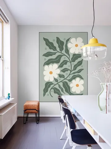 White Daisies and Green Leaves