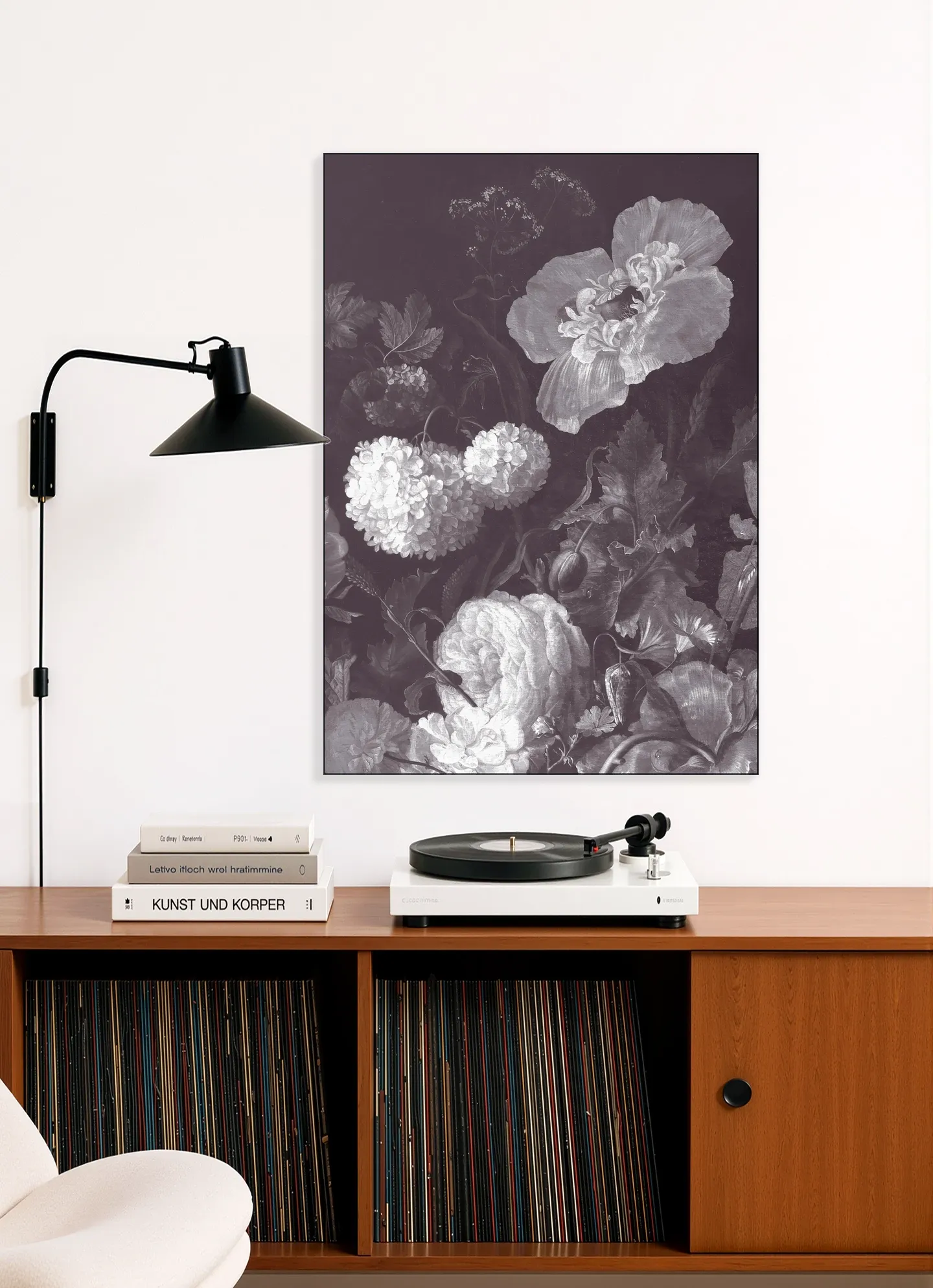 Golden Age Moody Florals I - monochrome