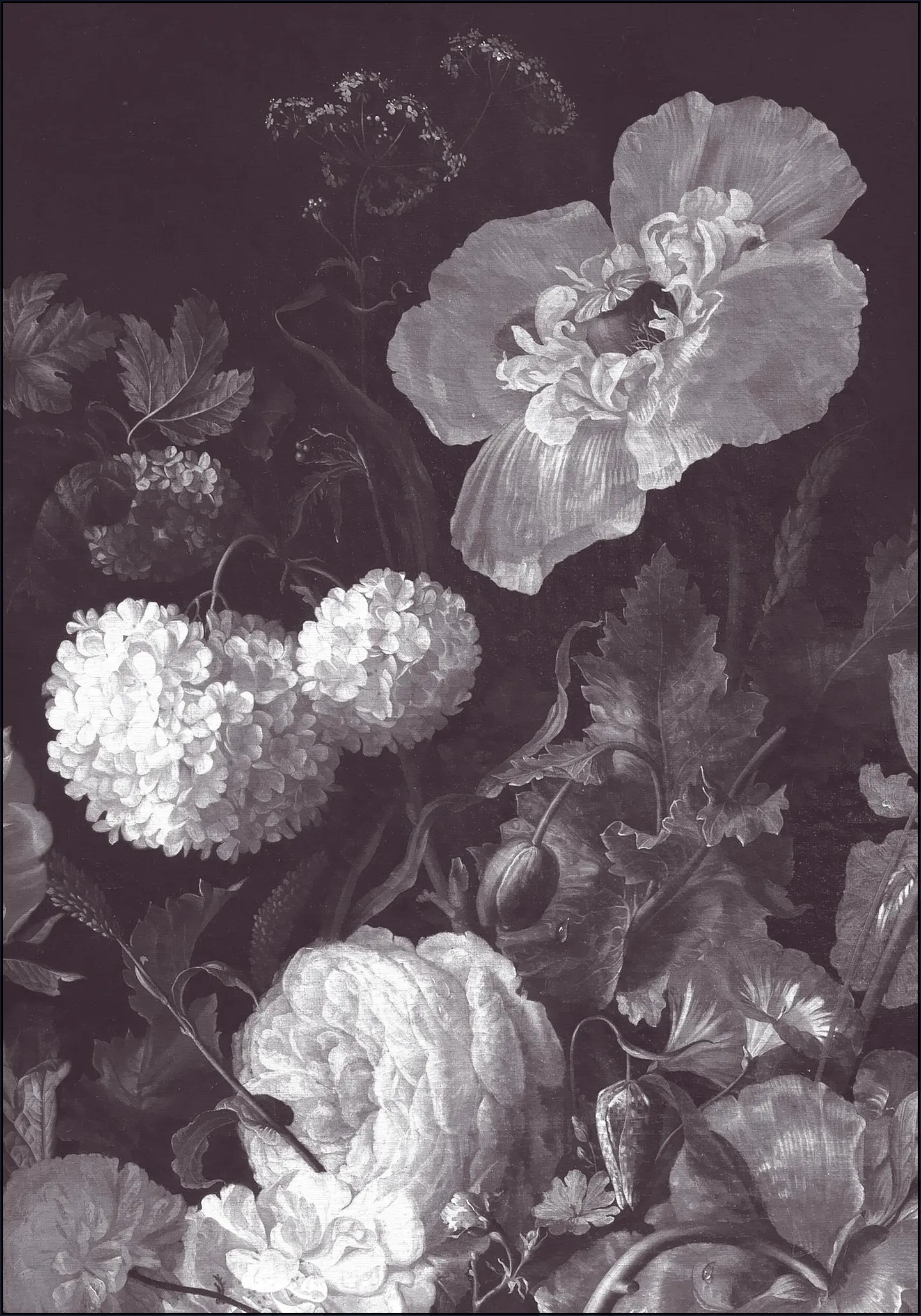Golden Age Moody Florals I - monochrome