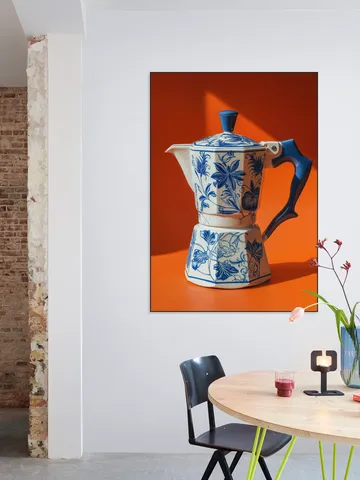 Orange Delft Blue Percolator