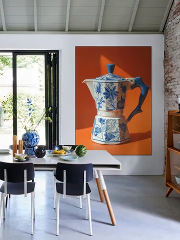 Orange Delft Blue Percolator