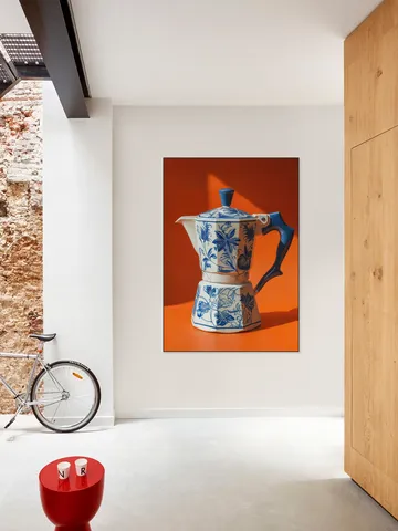 Orange Delft Blue Percolator
